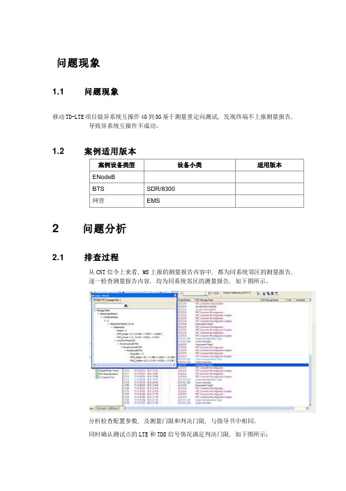 LTE异系统互操作终端不上发异系统测量报告(漏配邻区导致)