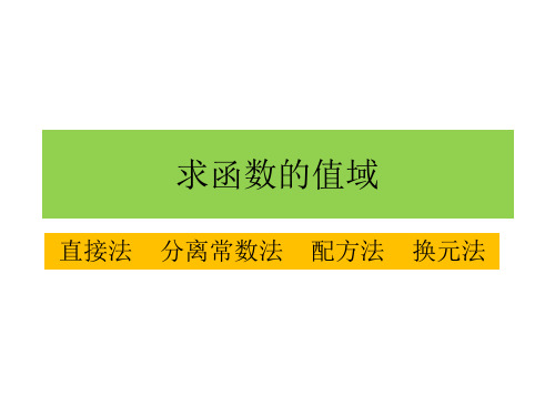 人教A版高中数学必修第一册函数的概念函数值域优秀课件