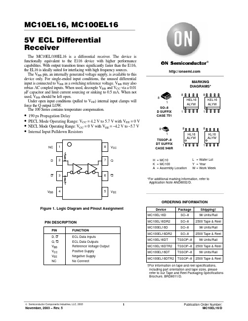 MC10EL16资料