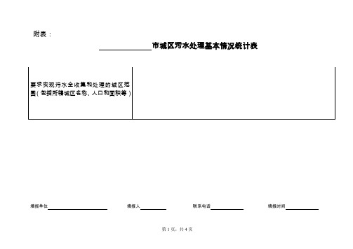 城区污水处理基本情况统计表