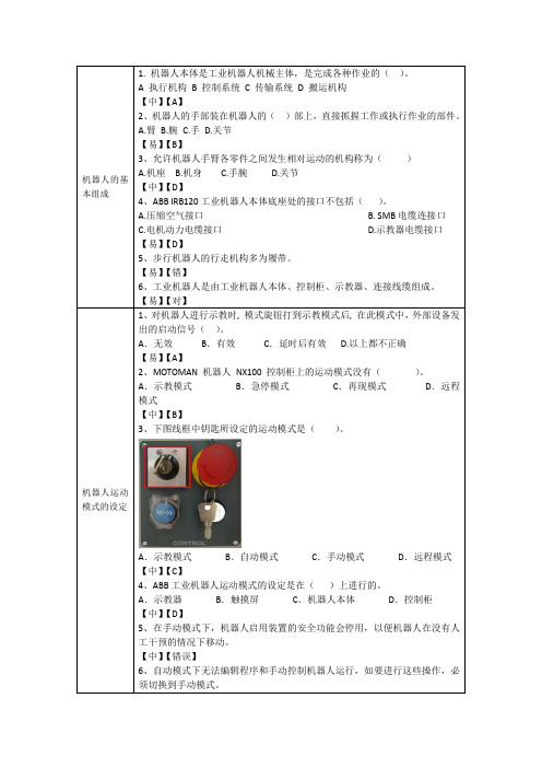 《工业机器人编程》试题及答案