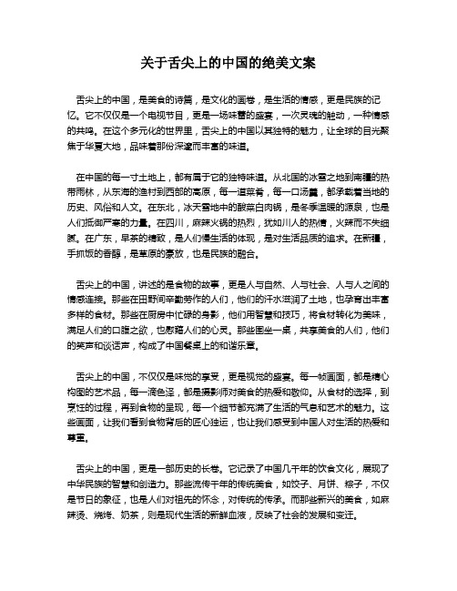 关于舌尖上的中国的绝美文案