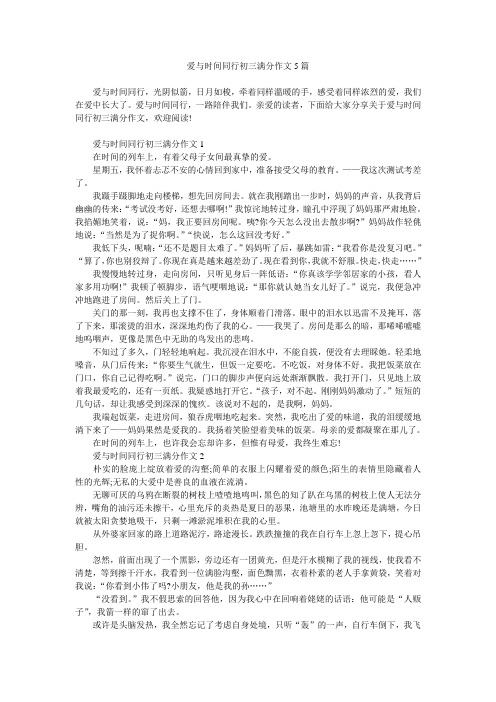 爱与时间同行初三满分作文5篇