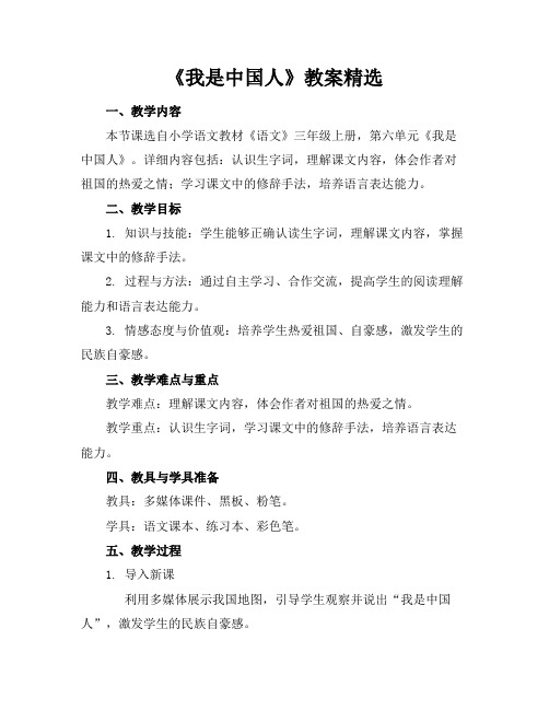 《我是中国人》教案精选(2)