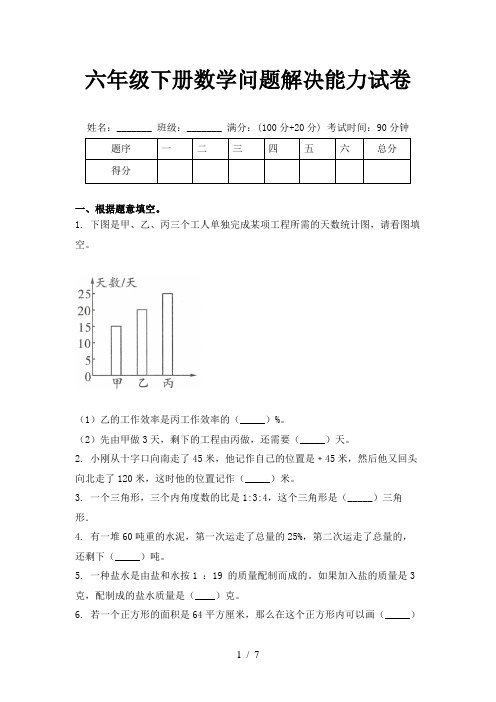 六年级下册数学问题解决能力试卷