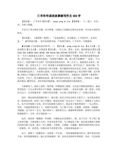 亡羊补牢成语故事续写作文450字