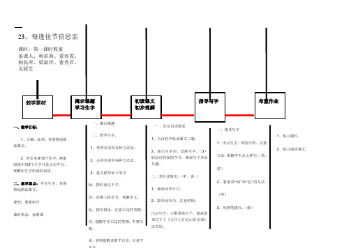 《每逢佳节倍思亲》第一课时教案