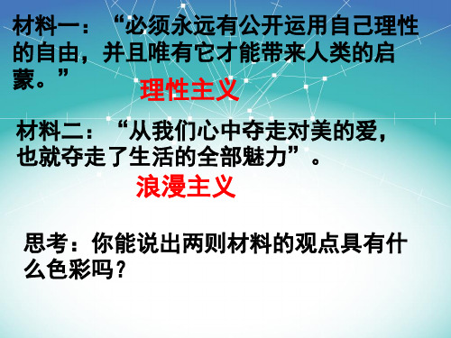 人民版历史必修三6.4理性之光与浪漫之声课件