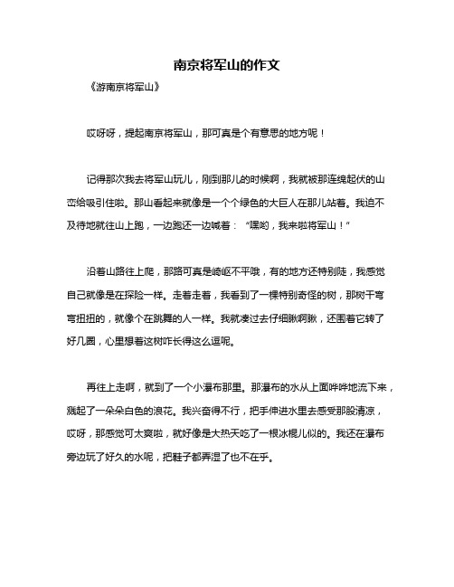 南京将军山的作文