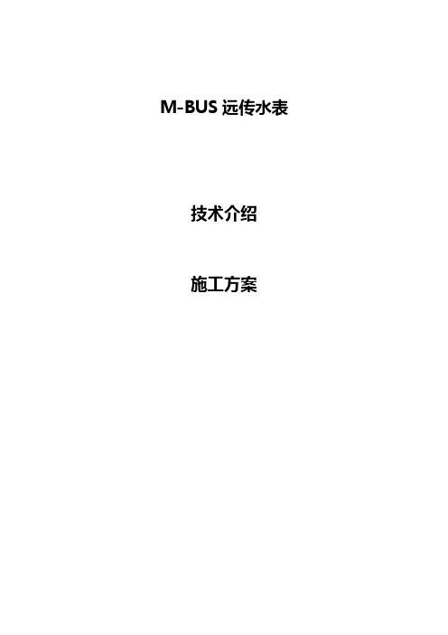 【建筑工程管理】MBUS远传水表安装调试施工方案