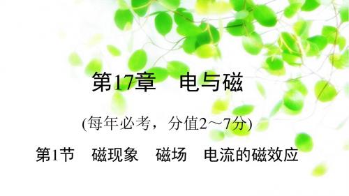 2019年中考物理总复习全套课件第一部分夯实基础过教材第17章第1节 磁现象 磁场 电流的磁效应