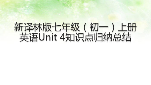 新译林版英语七年级(初一)上册Unit 4知识点归纳总结