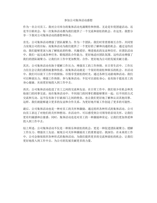 参加公司集体活动感想