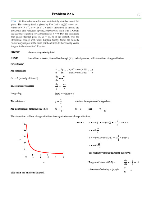 流体力学作业解答及例题HW2Solutions