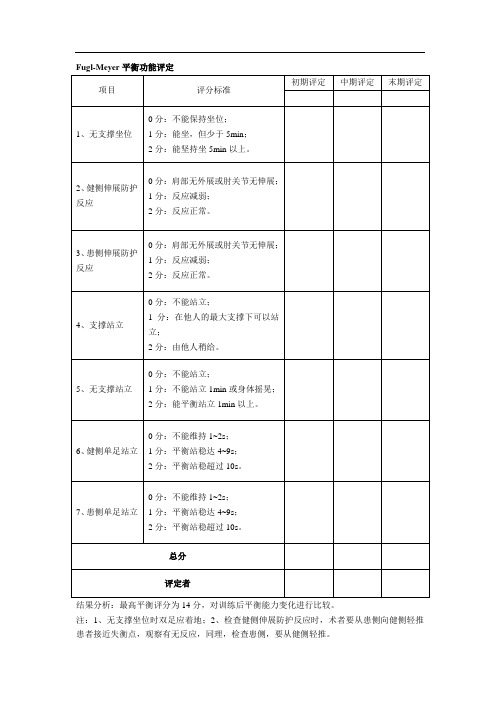 平衡功能评估量表