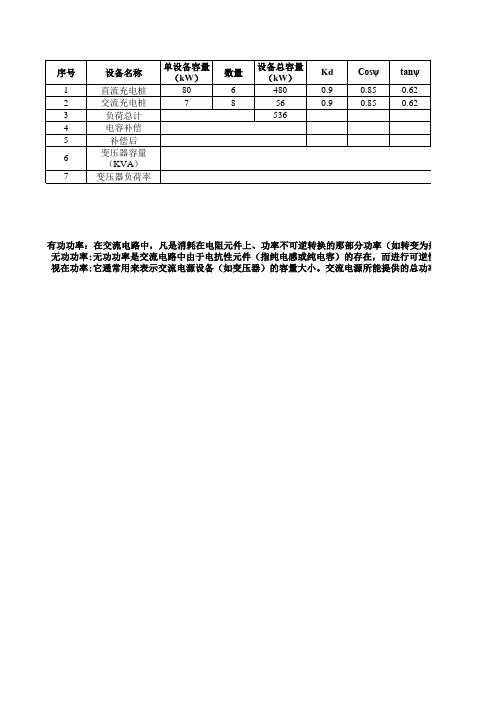 充电桩-变压器负荷计算书