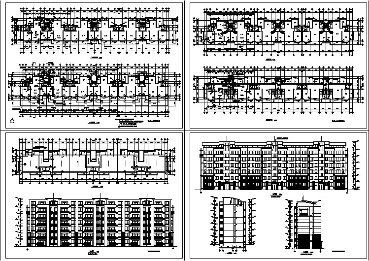 佛山市某现代化小区7层砖混结构住宅楼建筑设计CAD图纸（含阁楼层 ）