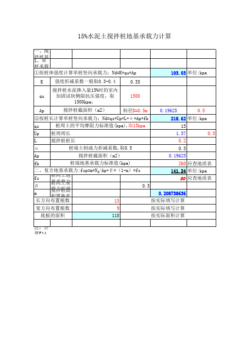 搅拌桩基础承载力计算