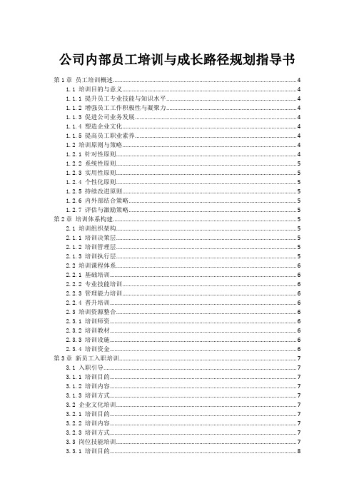 公司内部员工培训与成长路径规划指导书