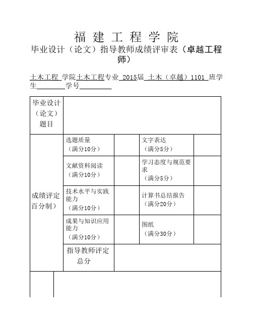 11(新版,落款日期用手写)指导教师、评阅教师成绩评审表