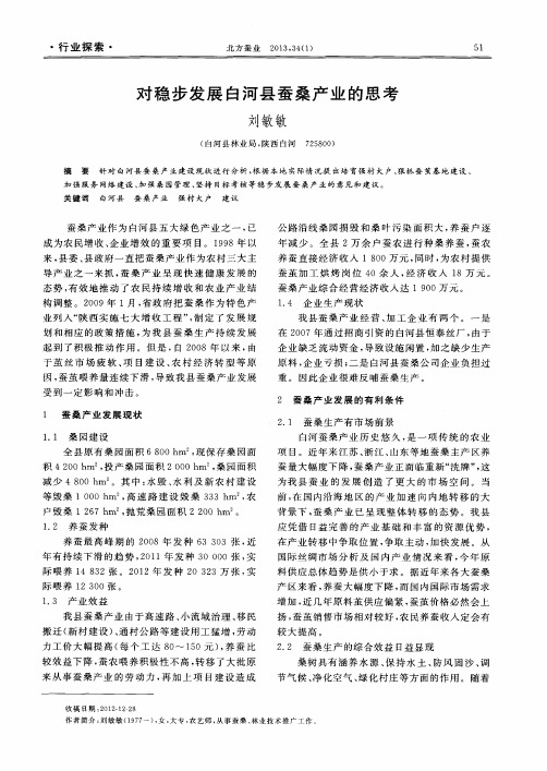 对稳步发展白河县蚕桑产业的思考