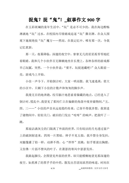 捉鬼?捉“鬼”!_叙事作文900字
