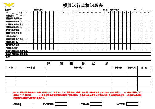 模具运行点检表