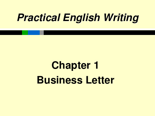 Chapter 1 English Business Letter