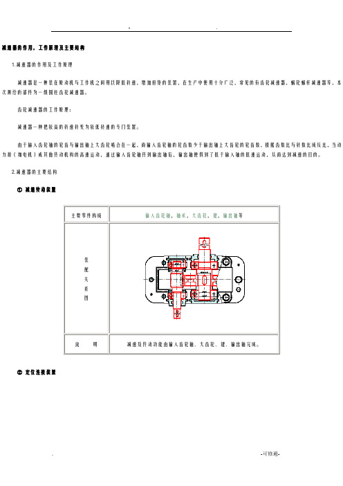 减速器工作原理及各部分结构