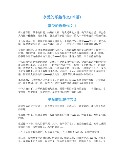 享受的乐趣作文(15篇)