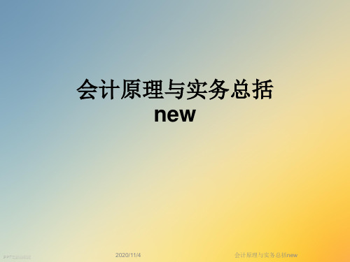 会计原理与实务总括new