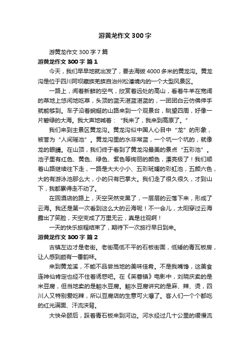 游黄龙作文300字7篇