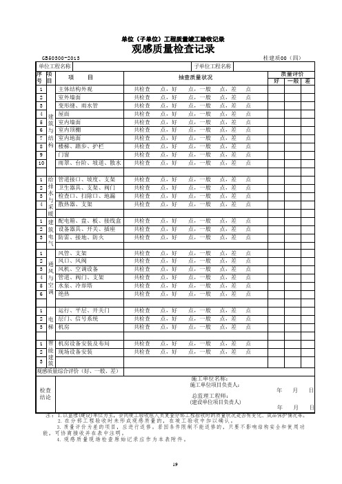 观感质量检查记录(格式)