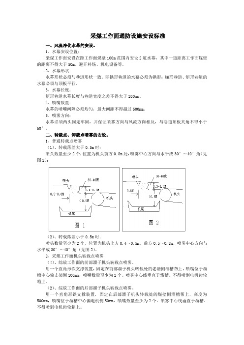 喷雾安设标准一通三防质量标准化第一阶段