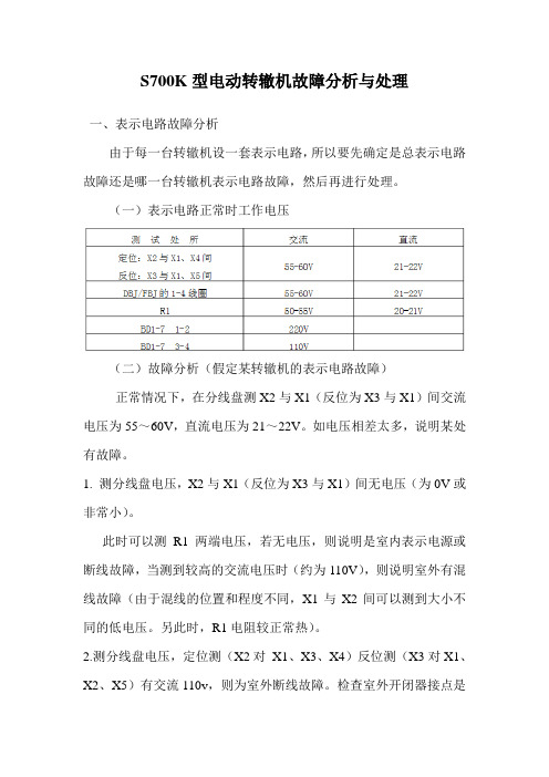 S700K型电动转辙机故障分析与处理