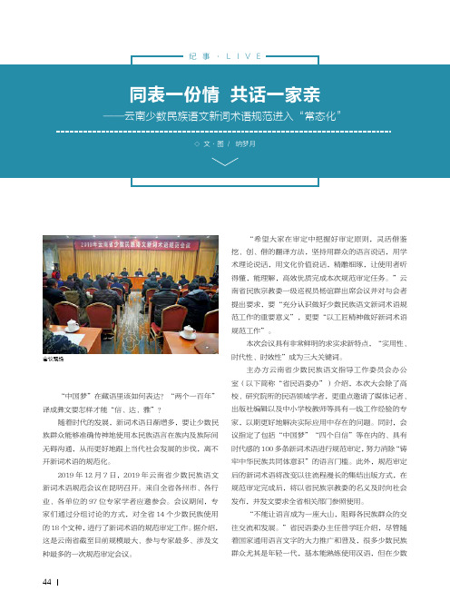 同表一份情 共话一家亲——云南少数民族语文新词术语规范进入“常态化”
