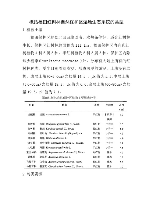 福田红树林湿地生态系统