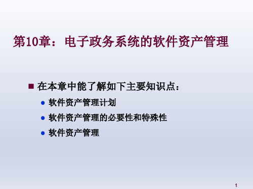 第10章 电子政务系统的软件资产管理