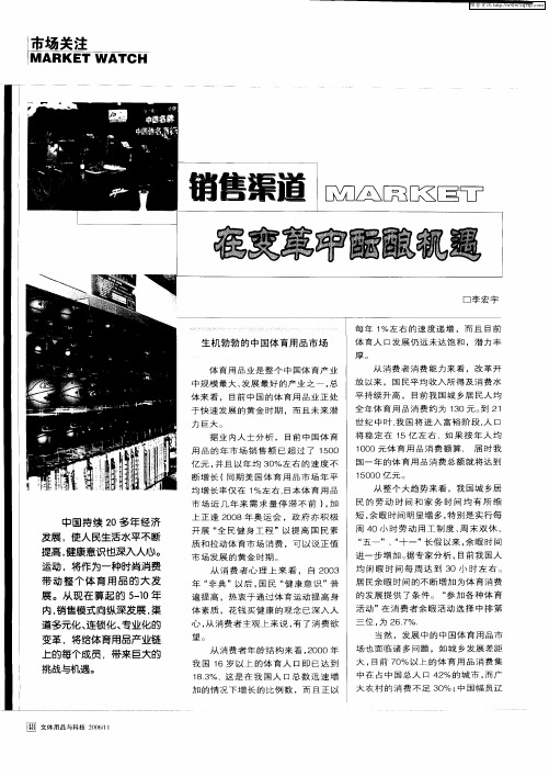 销售渠道在变革中酝酿机遇