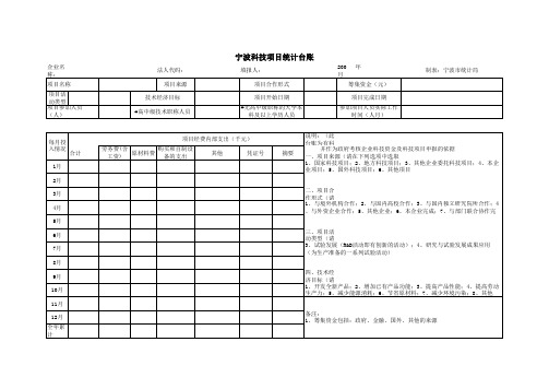 宁波科技项目统计台账