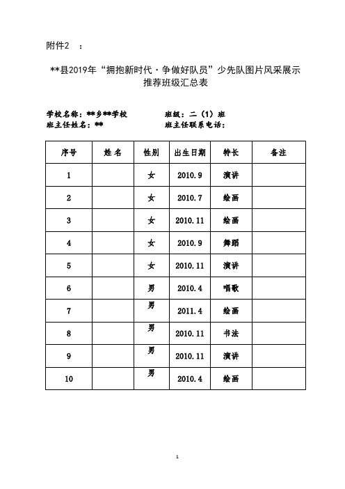 优秀少先队员自我推荐及教师评语