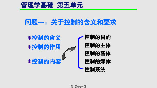 管理学基础控制与协调PPT课件