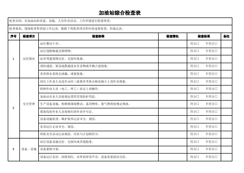 加油站综合检查表