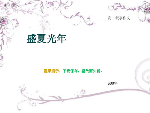 高二叙事作文《盛夏光年》600字