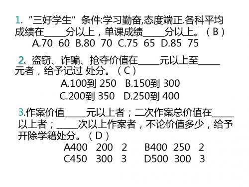 学生手册考题