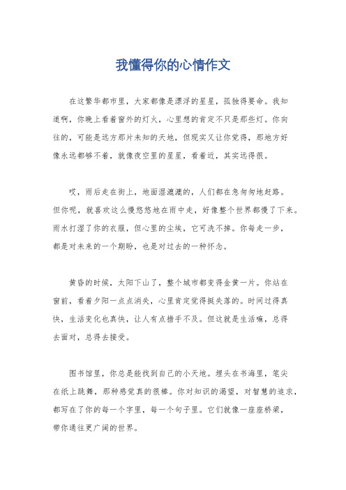 我懂得你的心情作文