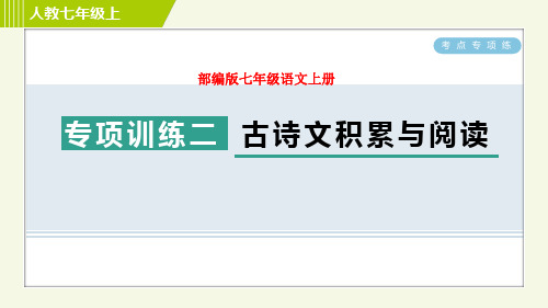 部编版七年级语文上册期末《 古诗文积累与阅读 (2)