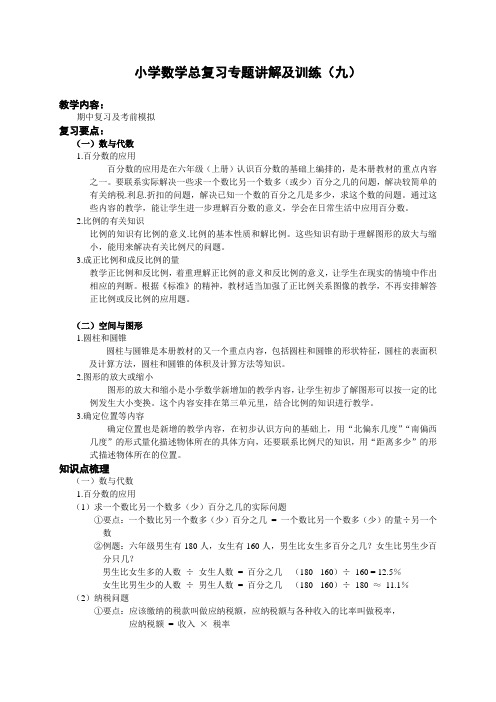 小升初总复习数学归类讲解及训练(下-含答案)