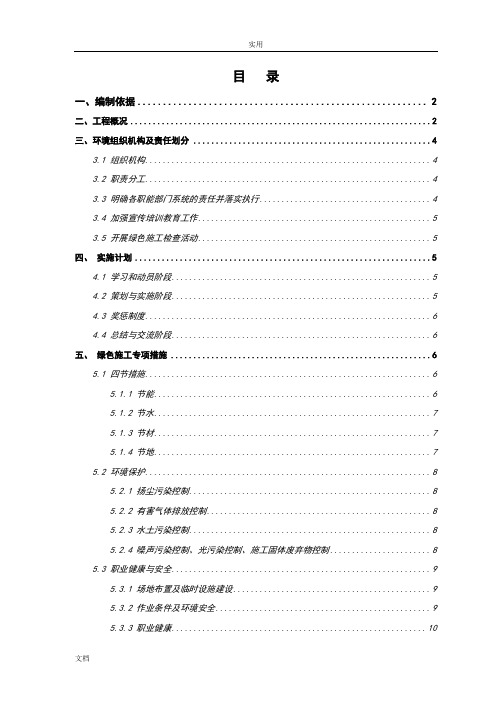 施工环境保护计划清单