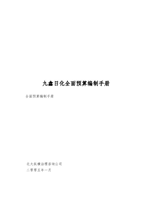 九鑫日化全面预算编制手册